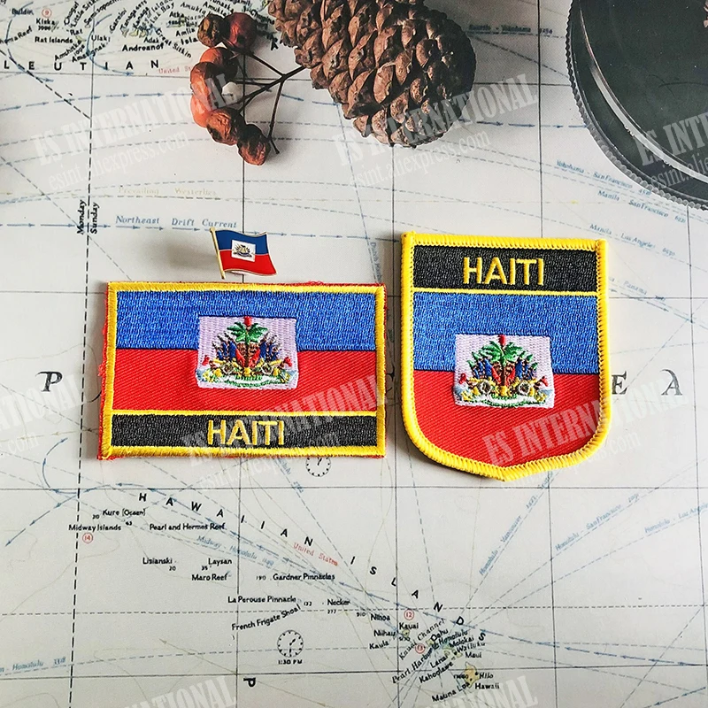 Нашивки с национальным флагом Гаити повязка на руку нашивки вышивкой и заколка