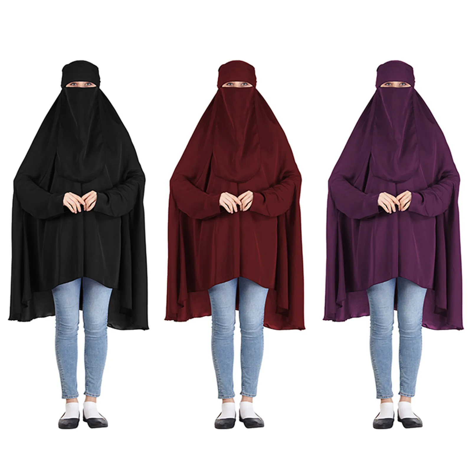 Dress muslim Women Pure Color High Elasticity Garment Muslims Long Sleeves Skirt Cap Dress Islamic Clothing dress summer#G30
Dress muslim Women Pure Color High Elasticity Garment Muslims Long Sleeves Skirt Cap Dress Islamic Clothing dress summer#G30
