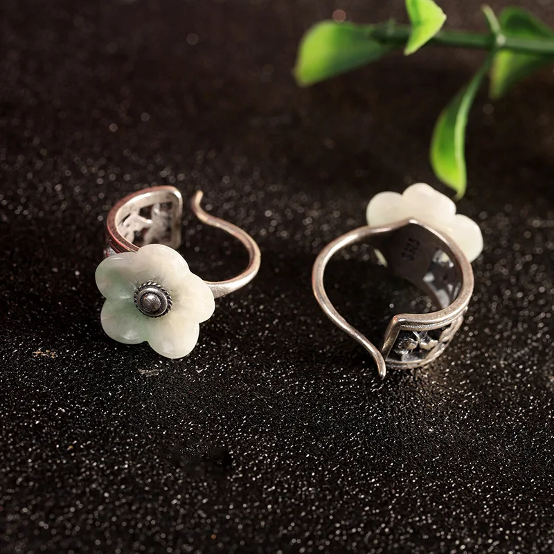 925 Silver Accessories Women's Flower Jade Earrings
925 Silver Accessories Women's Flower Jade Earrings