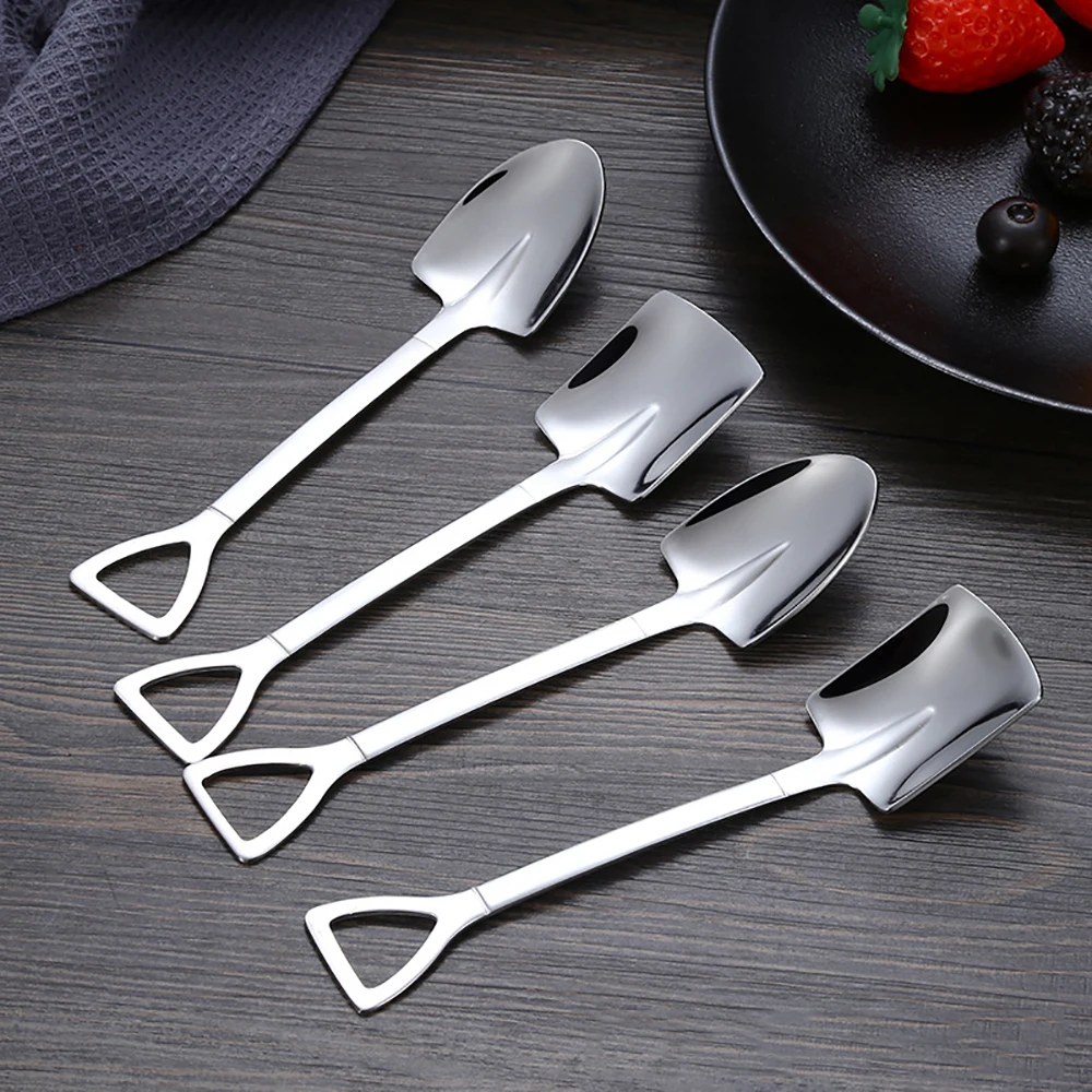 1/2/4PC Teaspoon Coffee Spoon Tableware Cutlery Set Stainless Steel Ice Cream Desert Cake Vajilla for Dinnerware Kitchen Gadgets |