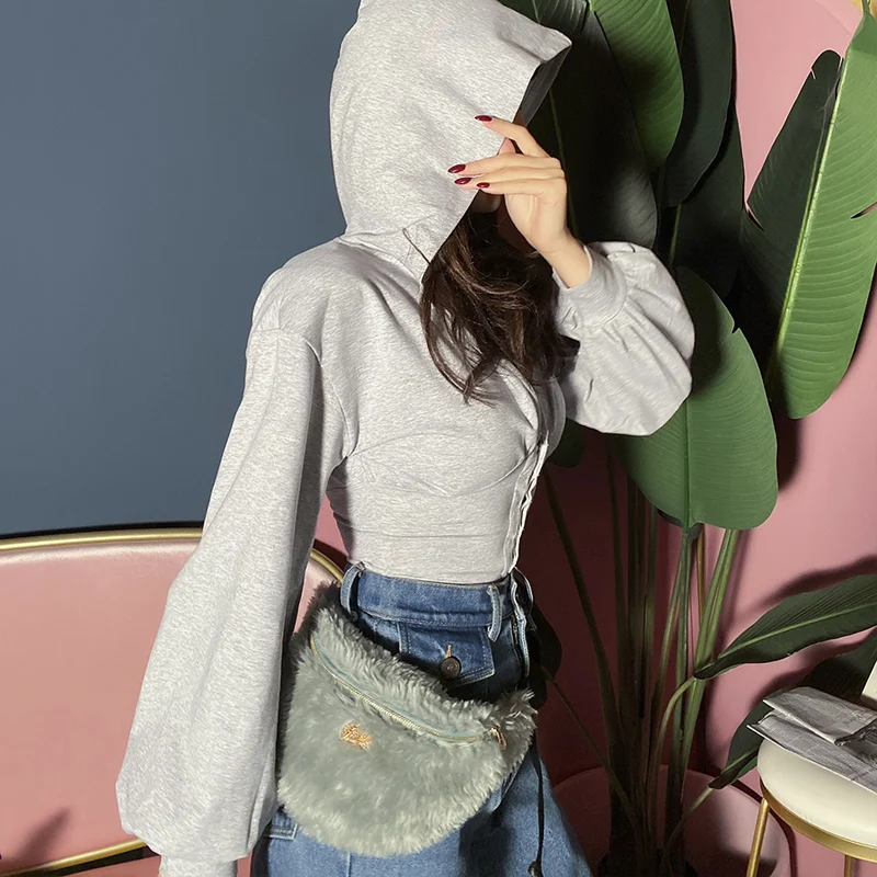 2020 New Slim Hoodies Gray Lantern Sleeve Cotton Short Fashion Sports Style Streetwear Womens Clothing Slight Elastic
2020 New Slim Hoodies Gray Lantern Sleeve Cotton Short Fashion Sports Style Streetwear Womens Clothing Slight Elastic