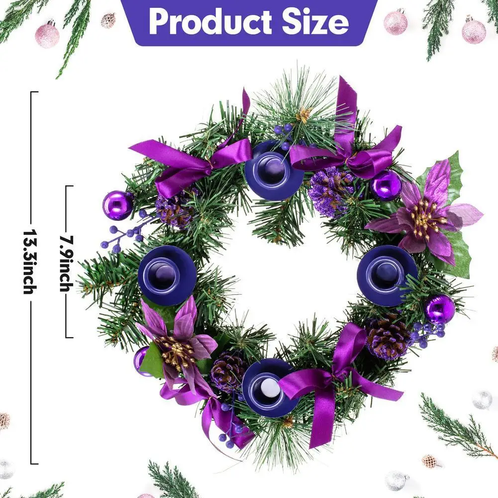 Advent Wreath Purple Ribbon Advent Candlestick Christmas Center Decoration Suitable for Home Church Decoration
Advent Wreath Purple Ribbon Advent Candlestick Christmas Center Decoration Suitable for Home Church Decoration