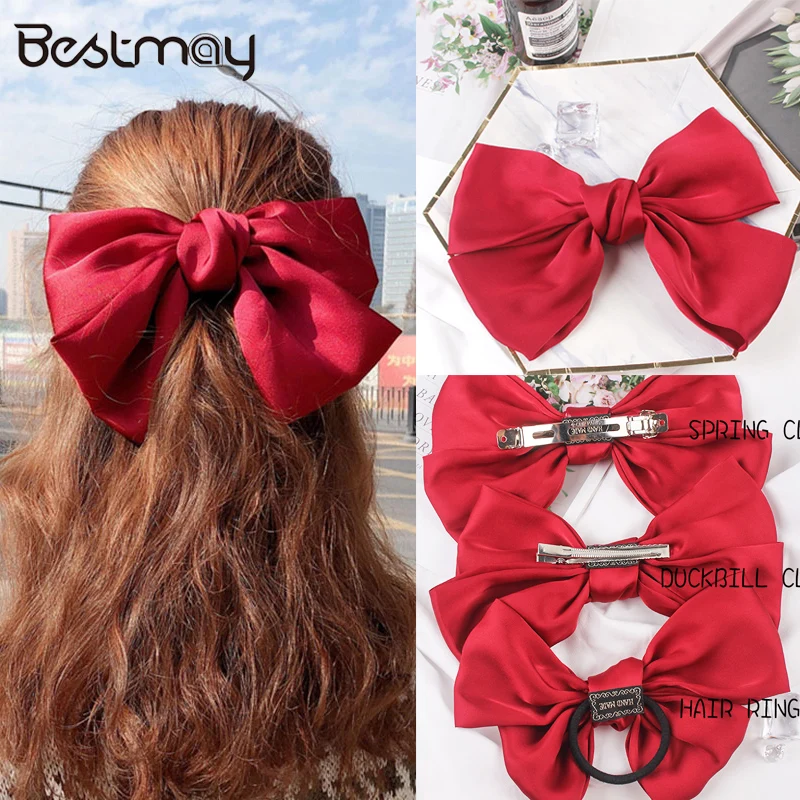 Bestmay High Quatity Solid Color Big Bow Hairpins Girl Popular Hair Clip Women Sweet Two-layer Satin Hairgrip HairAccessories
Bestmay High Quatity Solid Color Big Bow Hairpins Girl Popular Hair Clip Women Sweet Two-layer Satin Hairgrip HairAccessories
