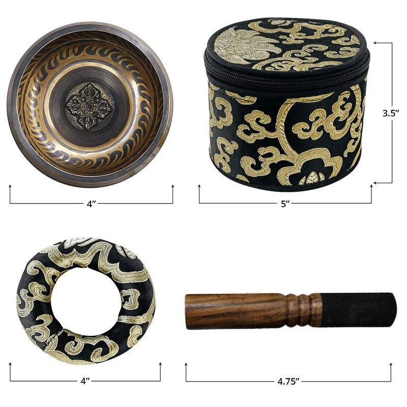 Tibetan Singing Bowl Set with New Dual-End Stroker Cushion Handcrafted in Nepal for Meditation Healing and Mindfulness
Tibetan Singing Bowl Set with New Dual-End Stroker Cushion Handcrafted in Nepal for Meditation Healing and Mindfulness