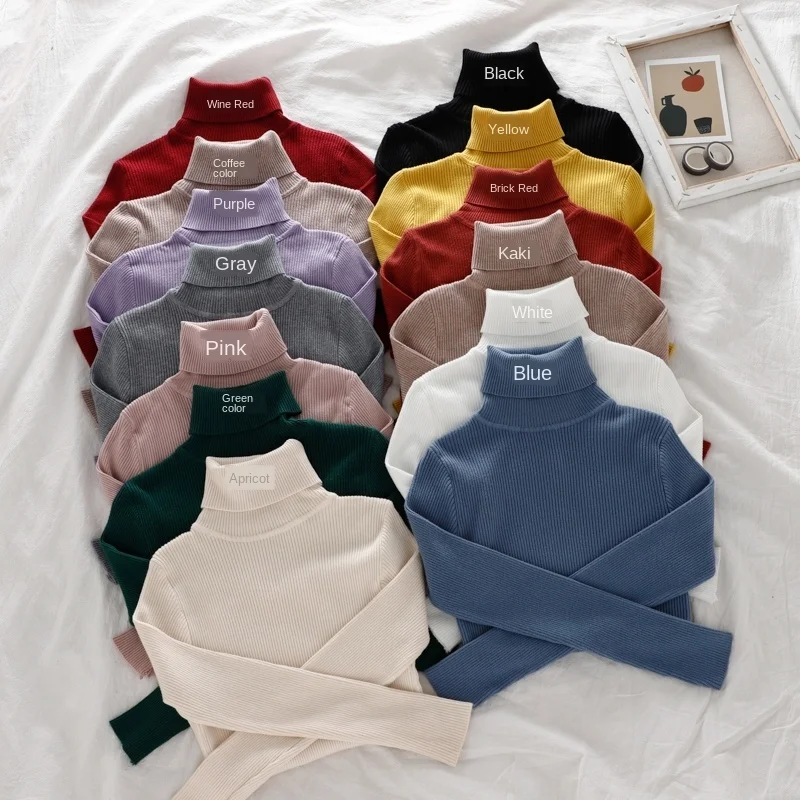 2021 Women Pullover Turtleneck Sweater Long Sleeve Knitted Soft Female Basic Tops Korean Fashion Ladies Jumper Dropshipping
2021 Women Pullover Turtleneck Sweater Long Sleeve Knitted Soft Female Basic Tops Korean Fashion Ladies Jumper Dropshipping