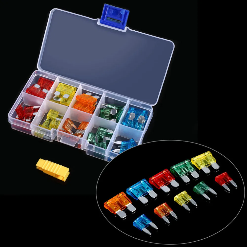 Car-Styling 50pcs Assortment 5A 10A 15A 20A 30A Car Blade Fuse With Clip Auto Standard Mini Fuse Boat Motorcycle Fuse Accessorie
Car-Styling 50pcs Assortment 5A 10A 15A 20A 30A Car Blade Fuse With Clip Auto Standard Mini Fuse Boat Motorcycle Fuse Accessorie