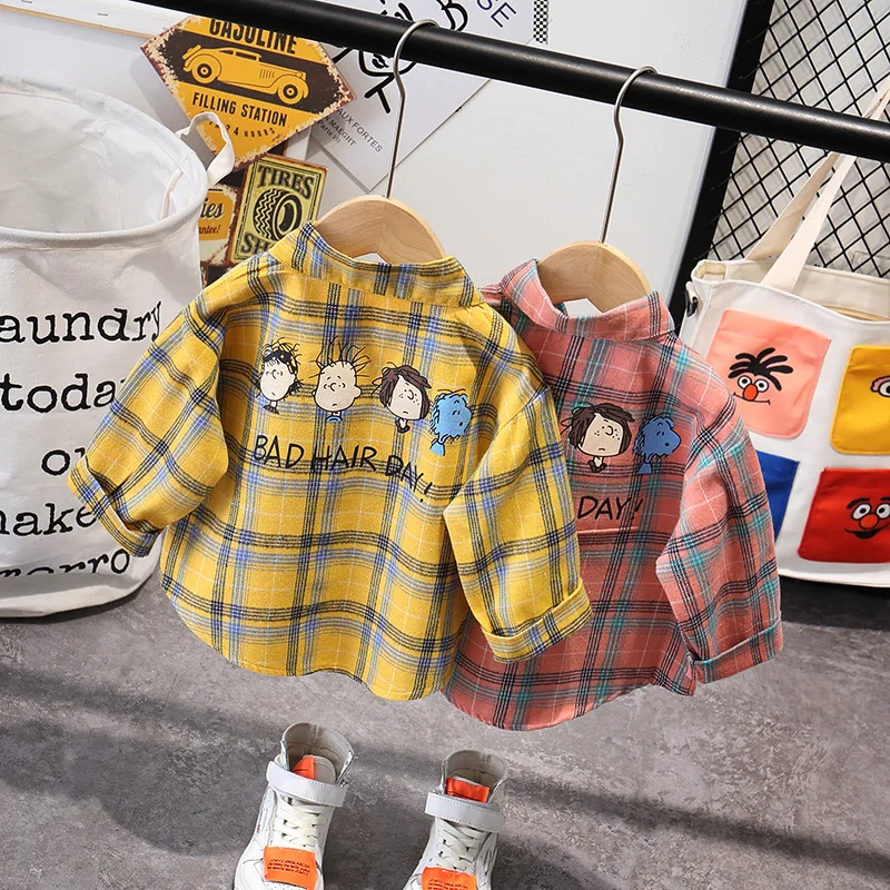 Boys girls Shirts Fashion Plaid baby Boy girl Spring Autumn Wear Blouse kids Clothes Turn-Down Collar Long sleeve Shirt 1-5 Y
Boys girls Shirts Fashion Plaid baby Boy girl Spring Autumn Wear Blouse kids Clothes Turn-Down Collar Long sleeve Shirt 1-5 Y