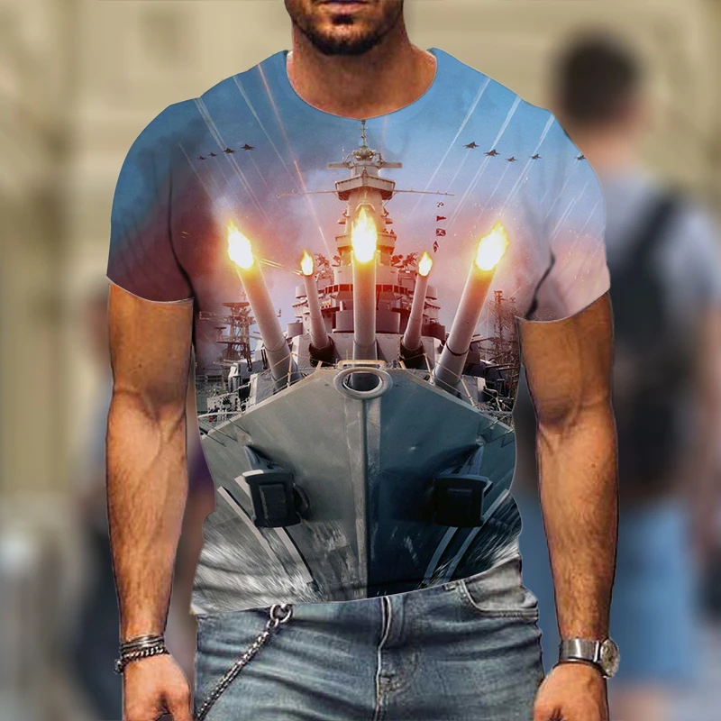 Battleship Graphic Men's T-Shirt War Theme 3D T-Shirt Summer Fashion Short Sleeve Hot Selling High Street Top Casual Street Wear
Battleship Graphic Men's T-Shirt War Theme 3D T-Shirt Summer Fashion Short Sleeve Hot Selling High Street Top Casual Street Wear