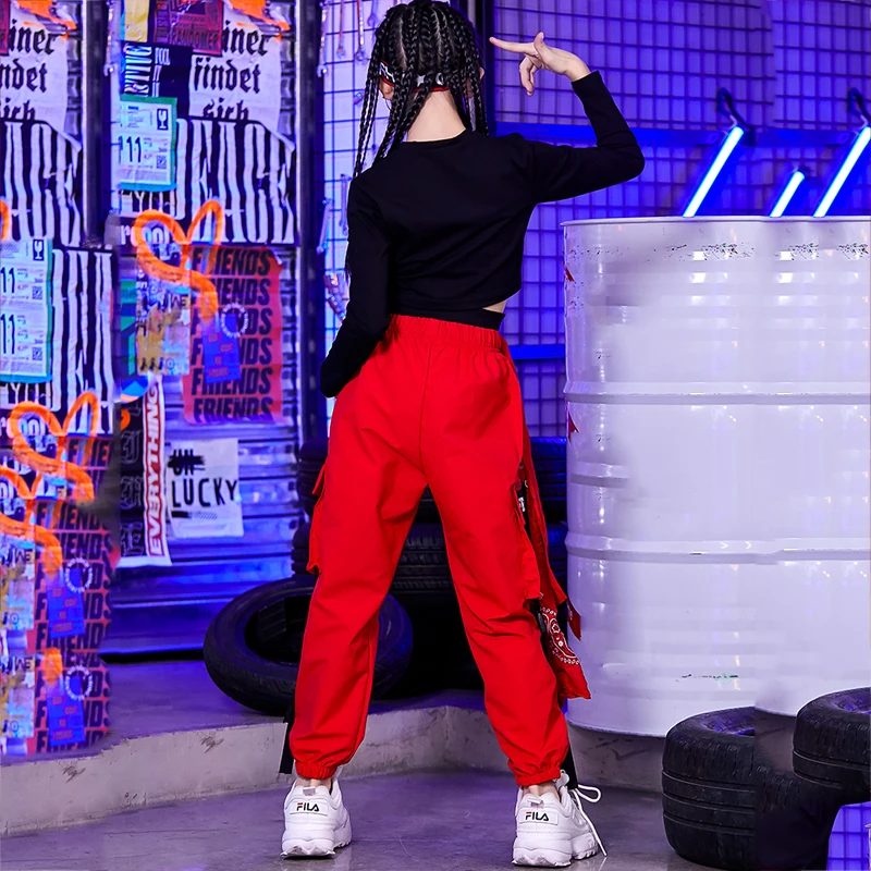 Children Jazz Girls Hop Hop Dance Costume Long Sleeved Sweatshirt Red Pants Streetwear Ballroom Dance Clothes Stage Outfit
Children Jazz Girls Hop Hop Dance Costume Long Sleeved Sweatshirt Red Pants Streetwear Ballroom Dance Clothes Stage Outfit