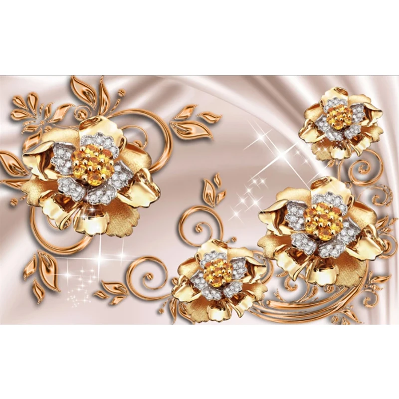 Flower Wallpaper Mural 3d Luxury Golden Room Rose Jewelry TV Background Wallpapers For Living Room Wall
Flower Wallpaper Mural 3d Luxury Golden Room Rose Jewelry TV Background Wallpapers For Living Room Wall