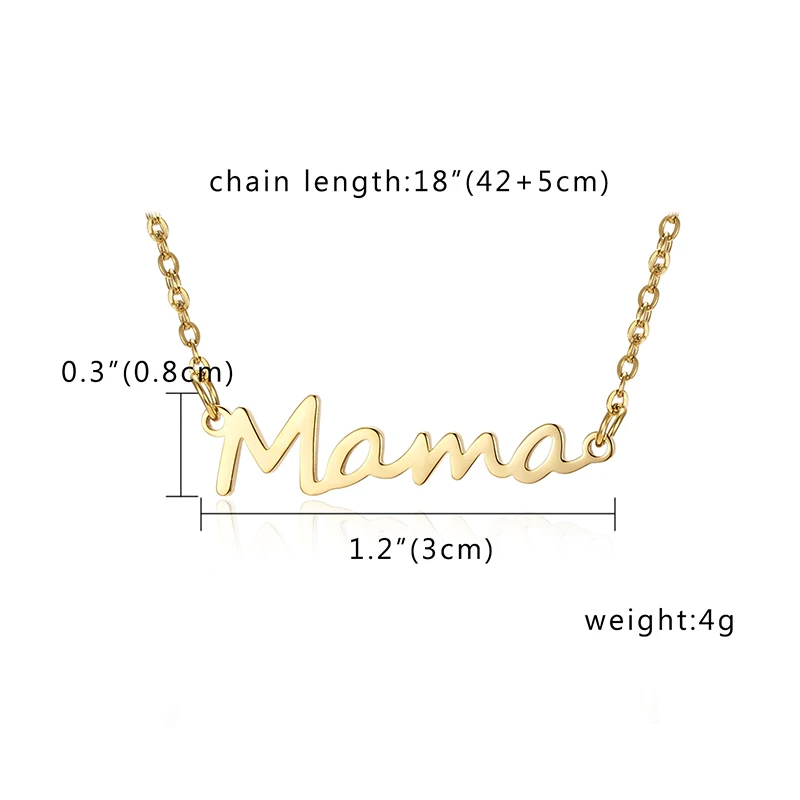 Female Pendant Jewelry Mother's Day Gift Solid Color Simple All-match Stainless Steel Mama Letters Necklace Creative Jewelry
Female Pendant Jewelry Mother's Day Gift Solid Color Simple All-match Stainless Steel Mama Letters Necklace Creative Jewelry