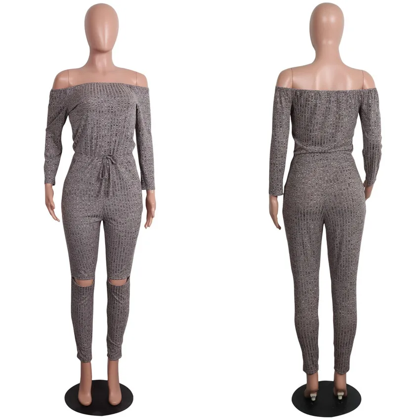Zoulv Women Long Sleeve Casual Rompers Knitted Hole Female Elastic Waist Women Jumpsuit 2021 Autumn Sexy Off Shoulder Jumpsuits
Zoulv Women Long Sleeve Casual Rompers Knitted Hole Female Elastic Waist Women Jumpsuit 2021 Autumn Sexy Off Shoulder Jumpsuits