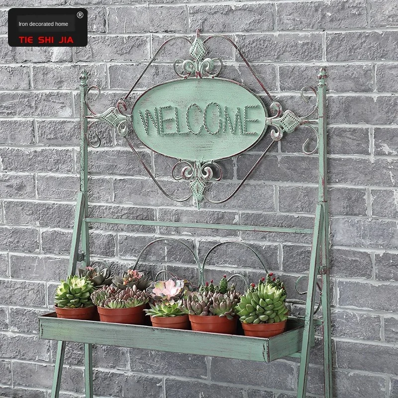 Old painted balcony decorative flower rack household wrought iron environmental protection material multi-layer indoor living ro
Old painted balcony decorative flower rack household wrought iron environmental protection material multi-layer indoor living ro