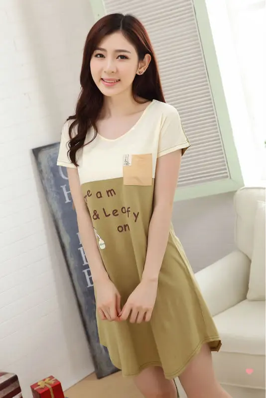 Free Shipping Cotton nightgown female short-sleeved summer new plus-size recreational leisure wear in summer
Free Shipping Cotton nightgown female short-sleeved summer new plus-size recreational leisure wear in summer