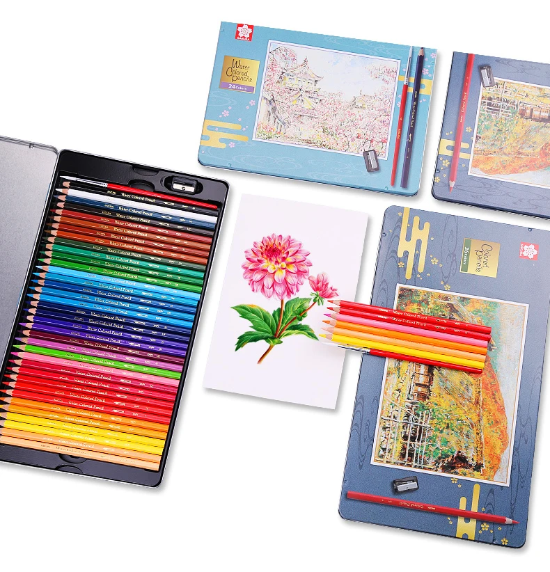 Japan Sakura Water Soluble Color Pencil 24/36/48 Color Set Student Professional Design Hand-painted Color Pen
Japan Sakura Water Soluble Color Pencil 24/36/48 Color Set Student Professional Design Hand-painted Color Pen