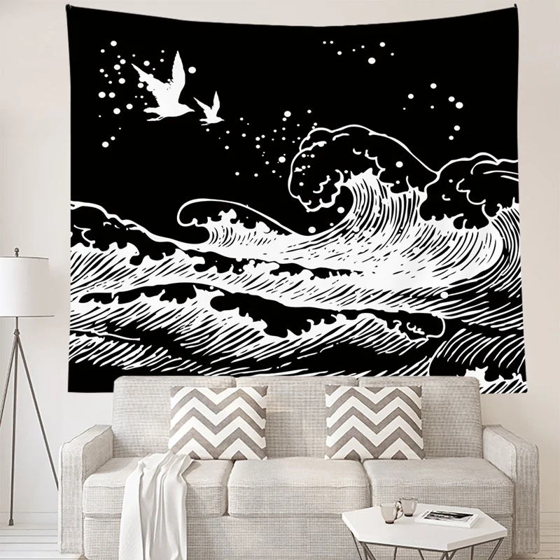 Simple Tapestry Black White Wave Style Pattern Wall Decor Background Hanging Cloth Room Decoration For Bedroom Printed Tapestry
Simple Tapestry Black White Wave Style Pattern Wall Decor Background Hanging Cloth Room Decoration For Bedroom Printed Tapestry
