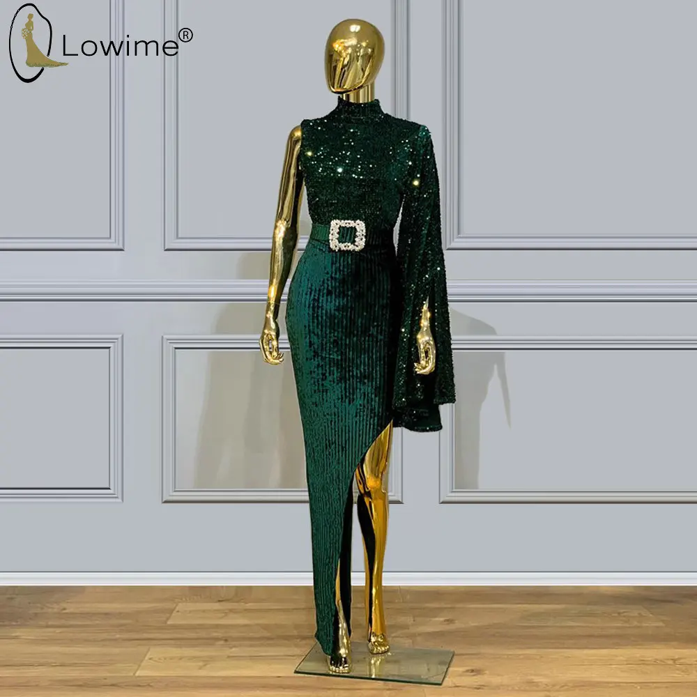 Dark Green Abendkleider High Neck One Long Sleeve Sequined Mermaid Evening Dresses Robes Prom Party Gowns Vestido De Festa
Dark Green Abendkleider High Neck One Long Sleeve Sequined Mermaid Evening Dresses Robes Prom Party Gowns Vestido De Festa