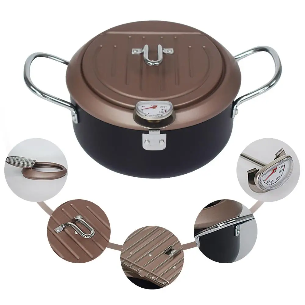 Household Fryer With Cover And Oil Filter Holder Temperature-Controlled Japanese Fryer Mini Smoke-Free Pan 20cm For Kitchen
Household Fryer With Cover And Oil Filter Holder Temperature-Controlled Japanese Fryer Mini Smoke-Free Pan 20cm For Kitchen