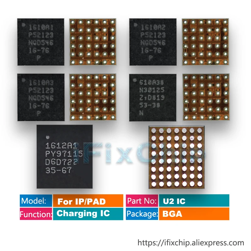10 шт. оригинальный чип U2 ociar USB IC 1612A1 610A3B 1610A3 1610A2 1610A1 для iphone 12 11 pro max XS XR X 8 7 6s 6 plus 5s