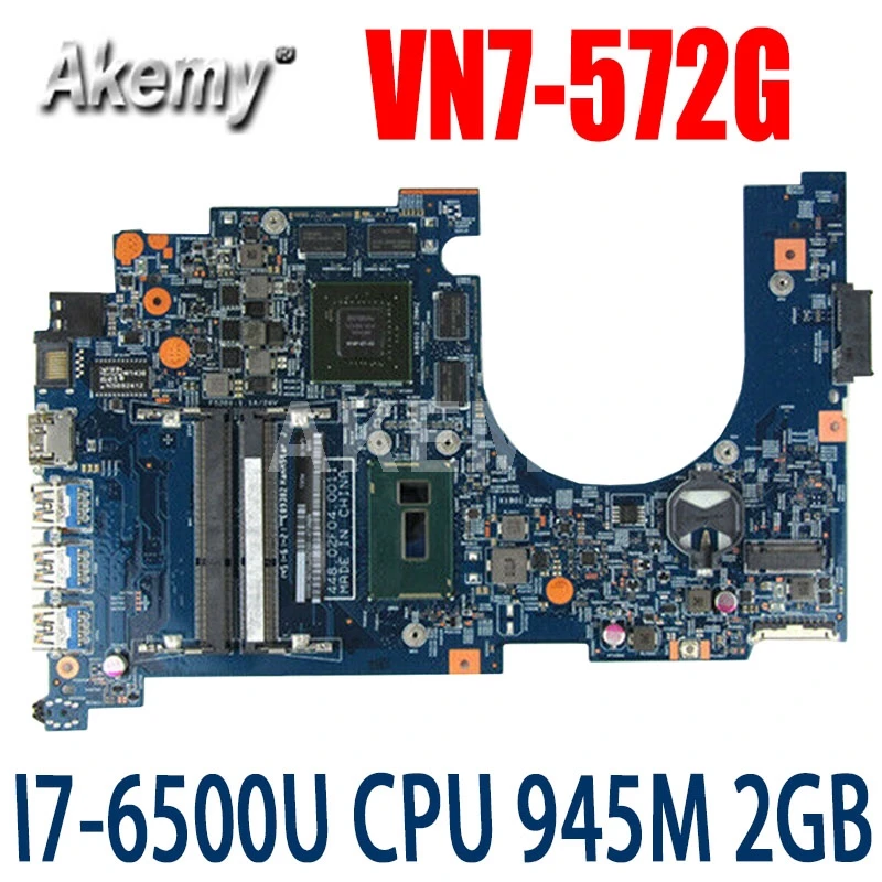 

Akemy для Acer VN7-572 VN7-572G материнская плата для ноутбука I7-6500U Процессор 945 м 2 Гб 14306-1M 448.06C08.001M 448.06C09.001M NBG6G11002