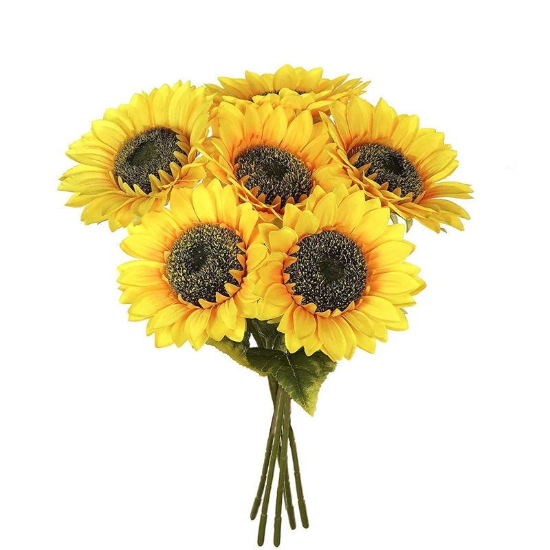Artificial Sunflowers Bouquet 6Pcs Single Long Stem Bridal Wedding Bouquet Yellow Flower Indoor Garden Party Decorations
Artificial Sunflowers Bouquet 6Pcs Single Long Stem Bridal Wedding Bouquet Yellow Flower Indoor Garden Party Decorations