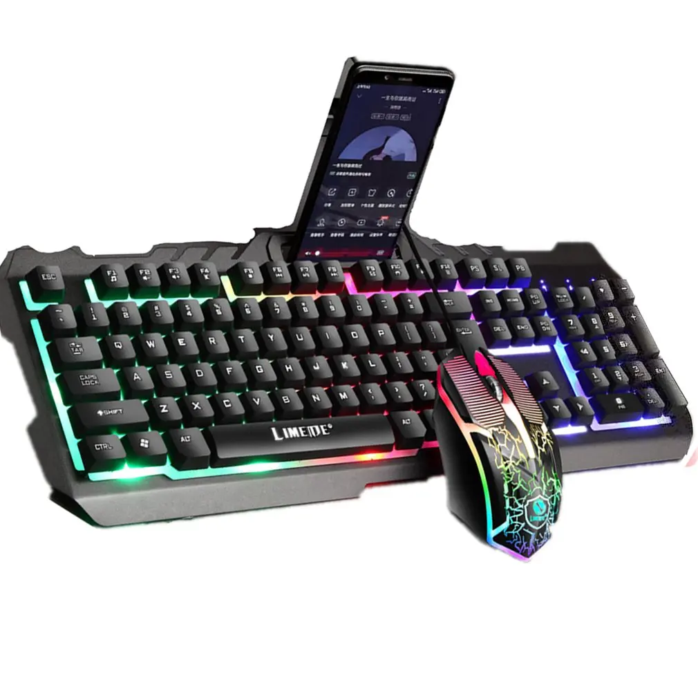 LED Luminous Gaming Keyboard Mouse Combos USB Wired Gamer Kit Backlight Multi-Media Keyboard And Mouse 3200 DPI Set For PC
LED Luminous Gaming Keyboard Mouse Combos USB Wired Gamer Kit Backlight Multi-Media Keyboard And Mouse 3200 DPI Set For PC