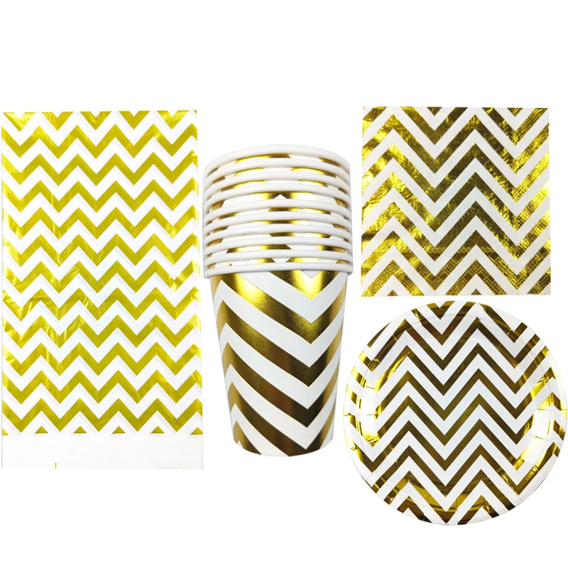 61pcs/lot Golden Wave Pattern Theme Kids Favors Tableware Set Plates Cups Dishes Birthday Baby Shower Party Tablecloth Napkins
61pcs/lot Golden Wave Pattern Theme Kids Favors Tableware Set Plates Cups Dishes Birthday Baby Shower Party Tablecloth Napkins