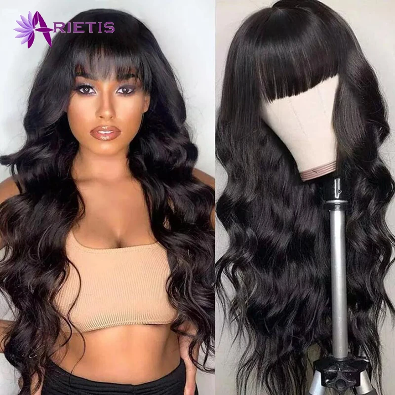 Human Hair Wigs With Bangs Full Machine Made Wig Brazilian Body Wave Wigs Natural Human Hair Wigs For Women Glueless Remy
Human Hair Wigs With Bangs Full Machine Made Wig Brazilian Body Wave Wigs Natural Human Hair Wigs For Women Glueless Remy