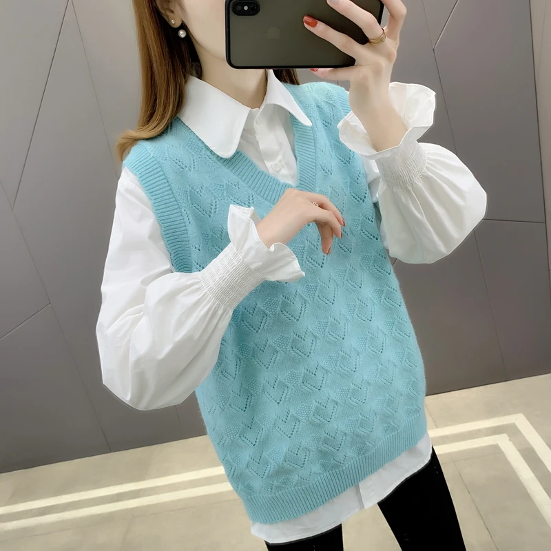 19883 (3 rooms, 6 rows, No.2 Middle) real shot V-neck hollow out solid color loose sleeve knitted vest 36
19883 (3 rooms, 6 rows, No.2 Middle) real shot V-neck hollow out solid color loose sleeve knitted vest 36