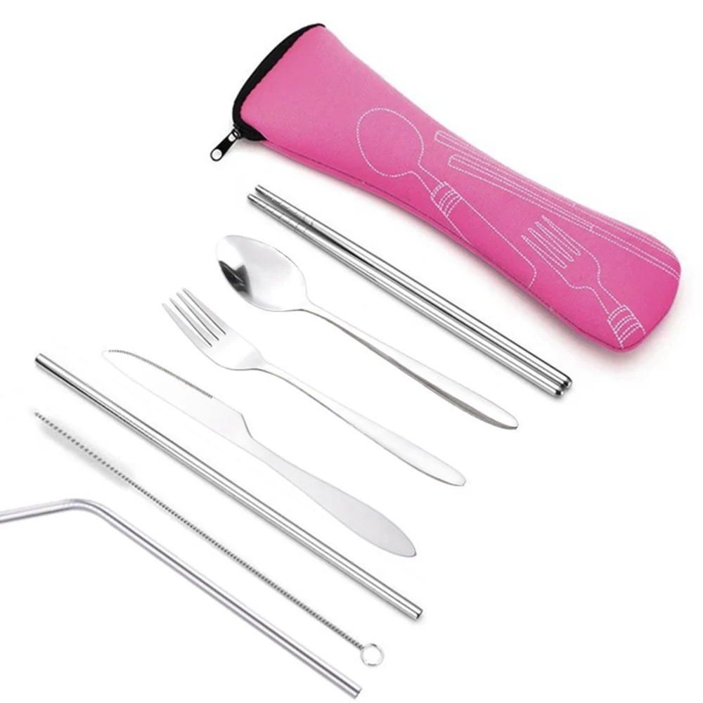 7pcs Set Dinnerware Portable Printed Stainless Steel Spoon Fork Steak Knife Set Travel Cutlery Tableware with Bag Eco Friendly
7pcs Set Dinnerware Portable Printed Stainless Steel Spoon Fork Steak Knife Set Travel Cutlery Tableware with Bag Eco Friendly