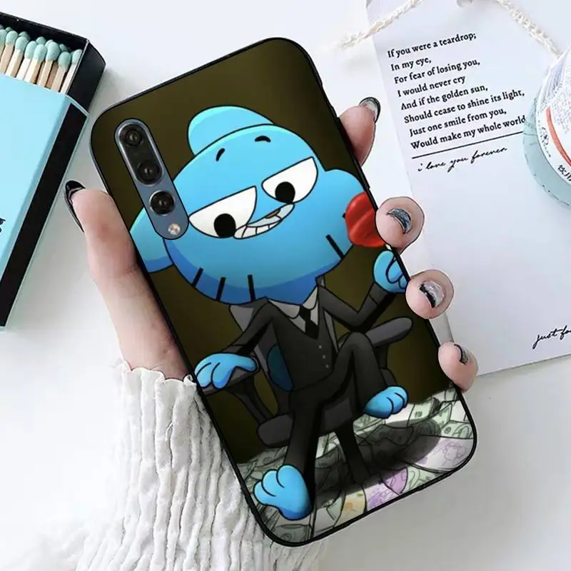 

Yinuoda the Amazing World Gumball gumball Soft black Phone Case for huawei P8 P9 p10 p20 P30 P40 pro lite psmart 2019