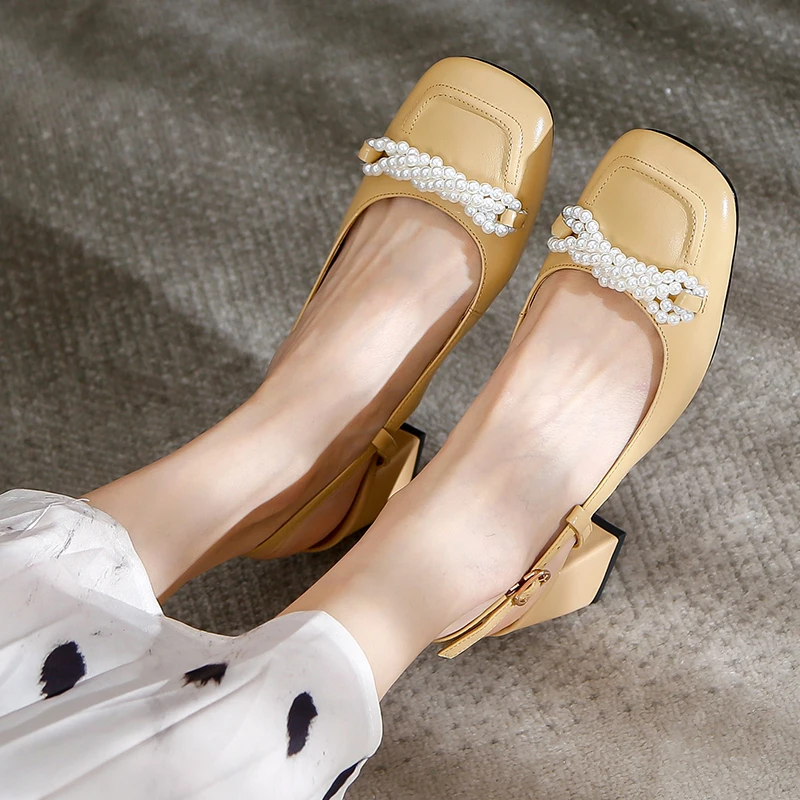 Slingbacks Women pumps Genuine Leather square Toe Women Shoes Thick High Heels Spring Summer Wedding Shoes Woman Prom Pumps Shoe
Slingbacks Women pumps Genuine Leather square Toe Women Shoes Thick High Heels Spring Summer Wedding Shoes Woman Prom Pumps Shoe