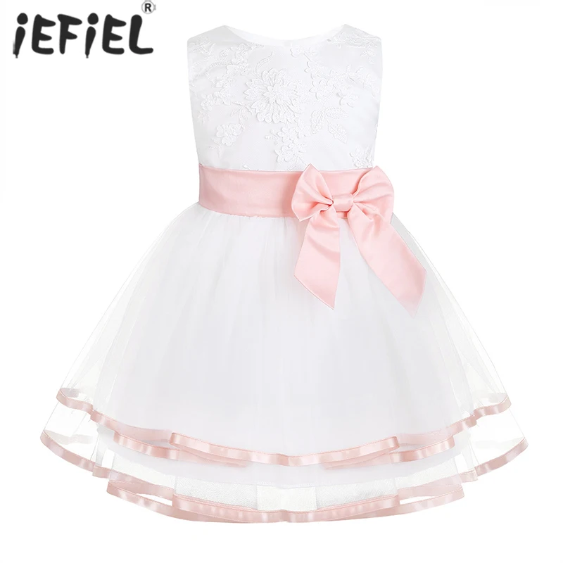 

Infant Baby Girls Flower Dresses Christening Gown Newborn Babies Baptism Clothes Princess Tulle Tutu 1st Birthday Party Dress