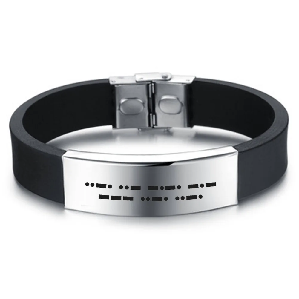 Силиконовые браслеты на заказ «сделай сам», браслет из нержавеющей стали Morse Code для мужчин, женщин, детей, Подарок на годовщину
Силиконовые браслеты на заказ «сделай сам», браслет из нержавеющей стали Morse Code для мужчин, женщин, детей, Подарок на годовщину