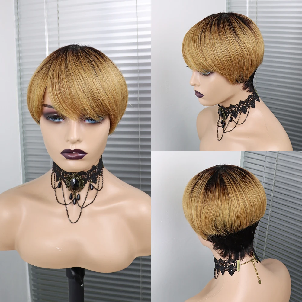 Pixie Cut Human Hair Wig Short Bob Straight Full Machine Made Ombre Blonde Burgundy Wigs Cheap Human Hair Wigs For Black Women
Pixie Cut Human Hair Wig Short Bob Straight Full Machine Made Ombre Blonde Burgundy Wigs Cheap Human Hair Wigs For Black Women