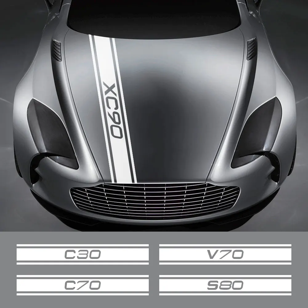 Наклейки на крышку капота автомобиля для Volvo AWD C30 C70 S40 S60 S80 S90 T6 V40 V50 V60 V70 V90 XC40 XC60 XC70