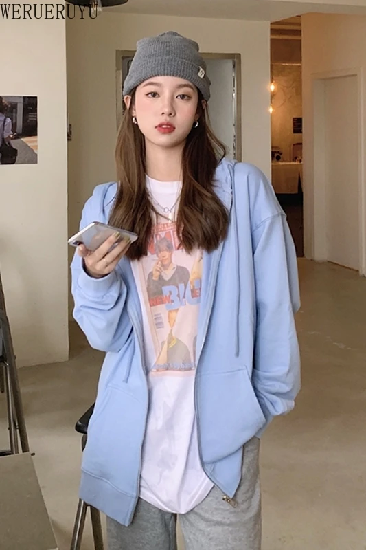 WERUERUYU Women's coat Fashion Long Hooded Sweatershirt Coat Street Style Korean Edition Loose Casual Joker blouse new
WERUERUYU Women's coat Fashion Long Hooded Sweatershirt Coat Street Style Korean Edition Loose Casual Joker blouse new
