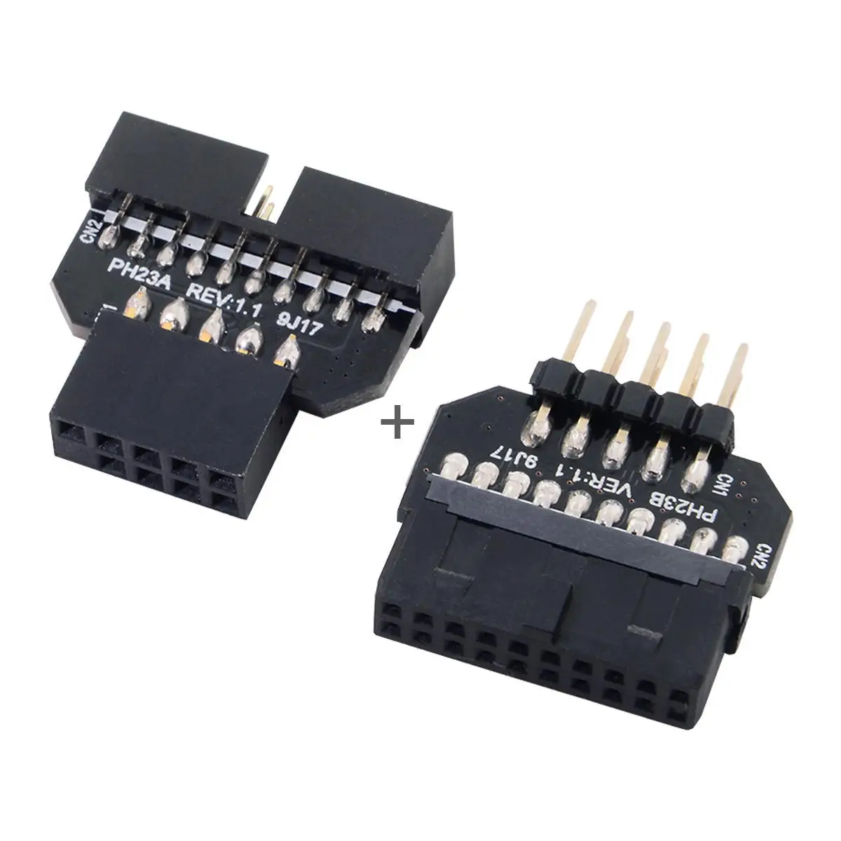 USB 2.0 9Pin Housing to Motherboard USB 3.0 20pin Header Female Reversible Adapter 1set
USB 2.0 9Pin Housing to Motherboard USB 3.0 20pin Header Female Reversible Adapter 1set