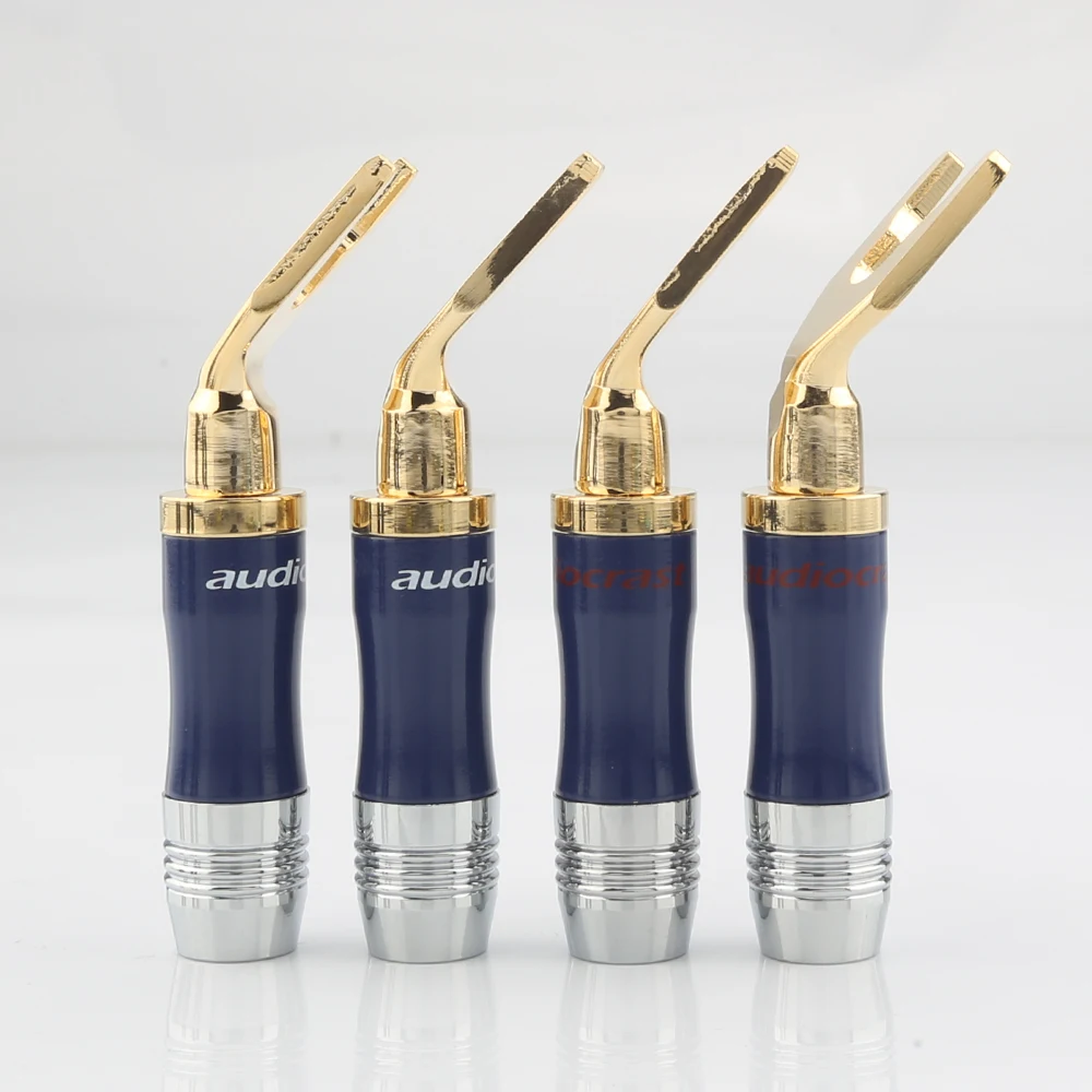 4pcs Audiocrast Y Spade Plug Audio Cable Connector 24K Glod Plated Spade Fork plug Speaker Screw Lock Connector
4pcs Audiocrast Y Spade Plug Audio Cable Connector 24K Glod Plated Spade Fork plug Speaker Screw Lock Connector