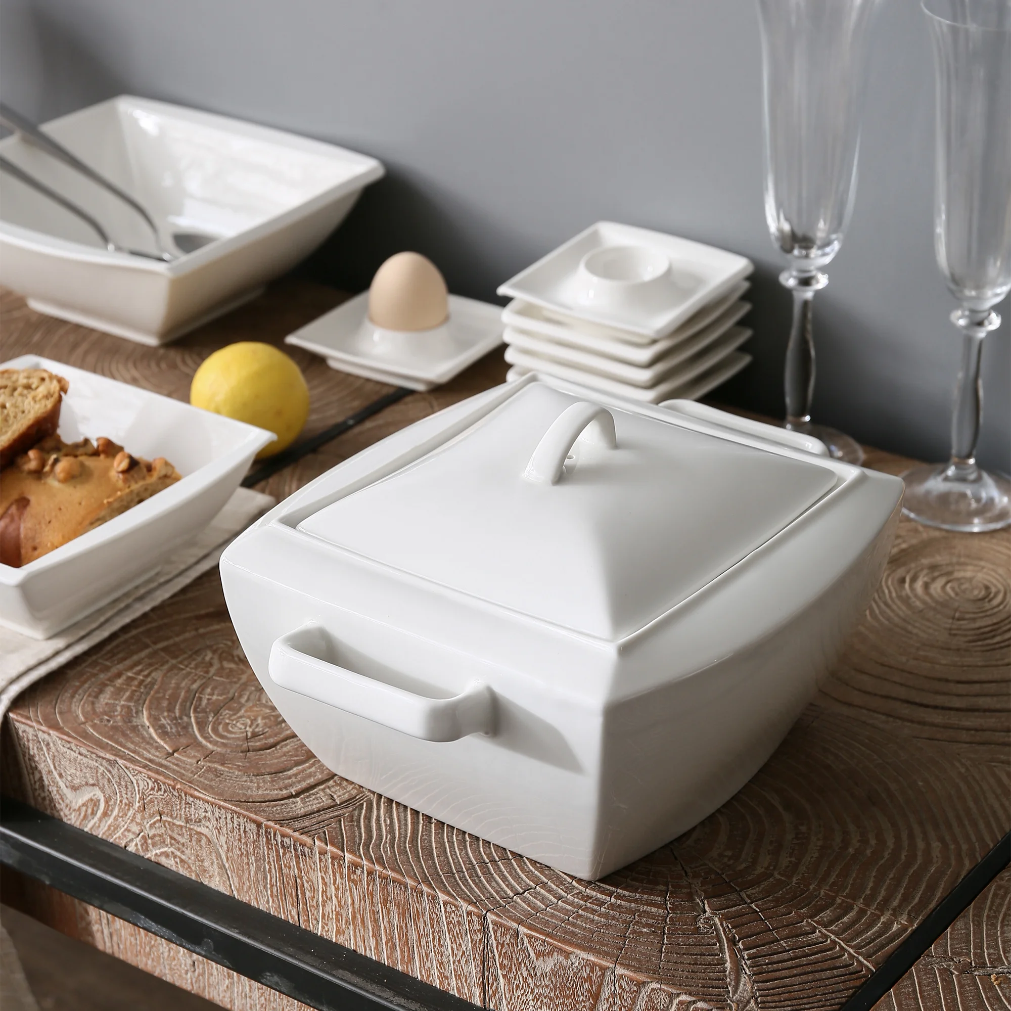 MALACASA Series Blance 1-Piece 10.75" White Soup Pot Soup Bowl Porcelain with Lid and Handle 27.5 * 21.5 * 15.5CM
MALACASA Series Blance 1-Piece 10.75" White Soup Pot Soup Bowl Porcelain with Lid and Handle 27.5 * 21.5 * 15.5CM