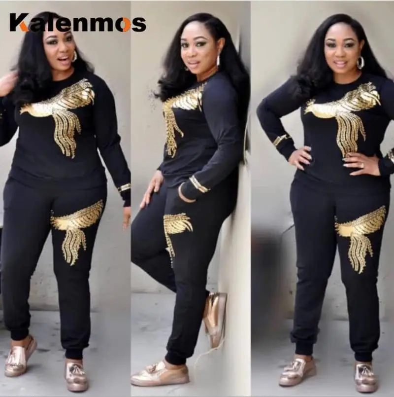 KALENMOS Africa Women Autumn Winter Beading Sequined Pattern Long Sleeve Pullover Tops Trousers Sexy Two Pieces Suits Sweatsuit
KALENMOS Africa Women Autumn Winter Beading Sequined Pattern Long Sleeve Pullover Tops Trousers Sexy Two Pieces Suits Sweatsuit