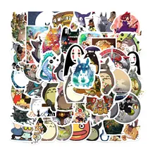 25/50PCS Japanese Anime Stickers Ghibli Hayao Miyazaki Totoro Spirited Away Princess Mononoke KiKi Stationery Sticker