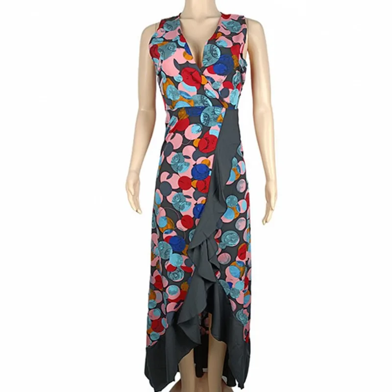 Silk African Maxi Dress Women Sleeveless V Neck Corset Slim Robes Fashion Colors Dot Print Ruffle Elegant African Party Dresses
Silk African Maxi Dress Women Sleeveless V Neck Corset Slim Robes Fashion Colors Dot Print Ruffle Elegant African Party Dresses