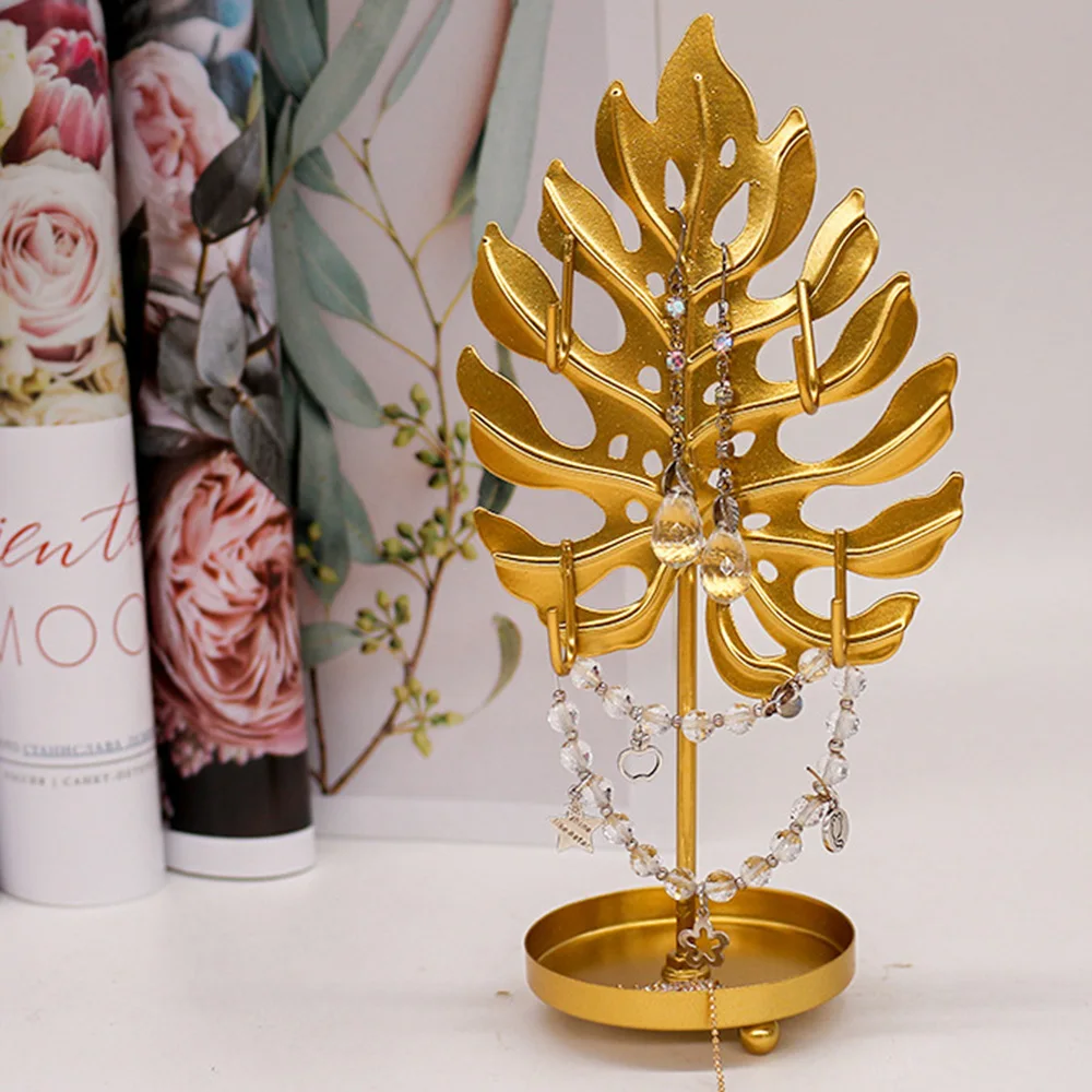 Gold Creative Jewelry Organizer Rack Stand Holder Display Leaf Shape Iron 4 Hooks Wall Earring Stud Necklace Key Hanging Holder
Gold Creative Jewelry Organizer Rack Stand Holder Display Leaf Shape Iron 4 Hooks Wall Earring Stud Necklace Key Hanging Holder