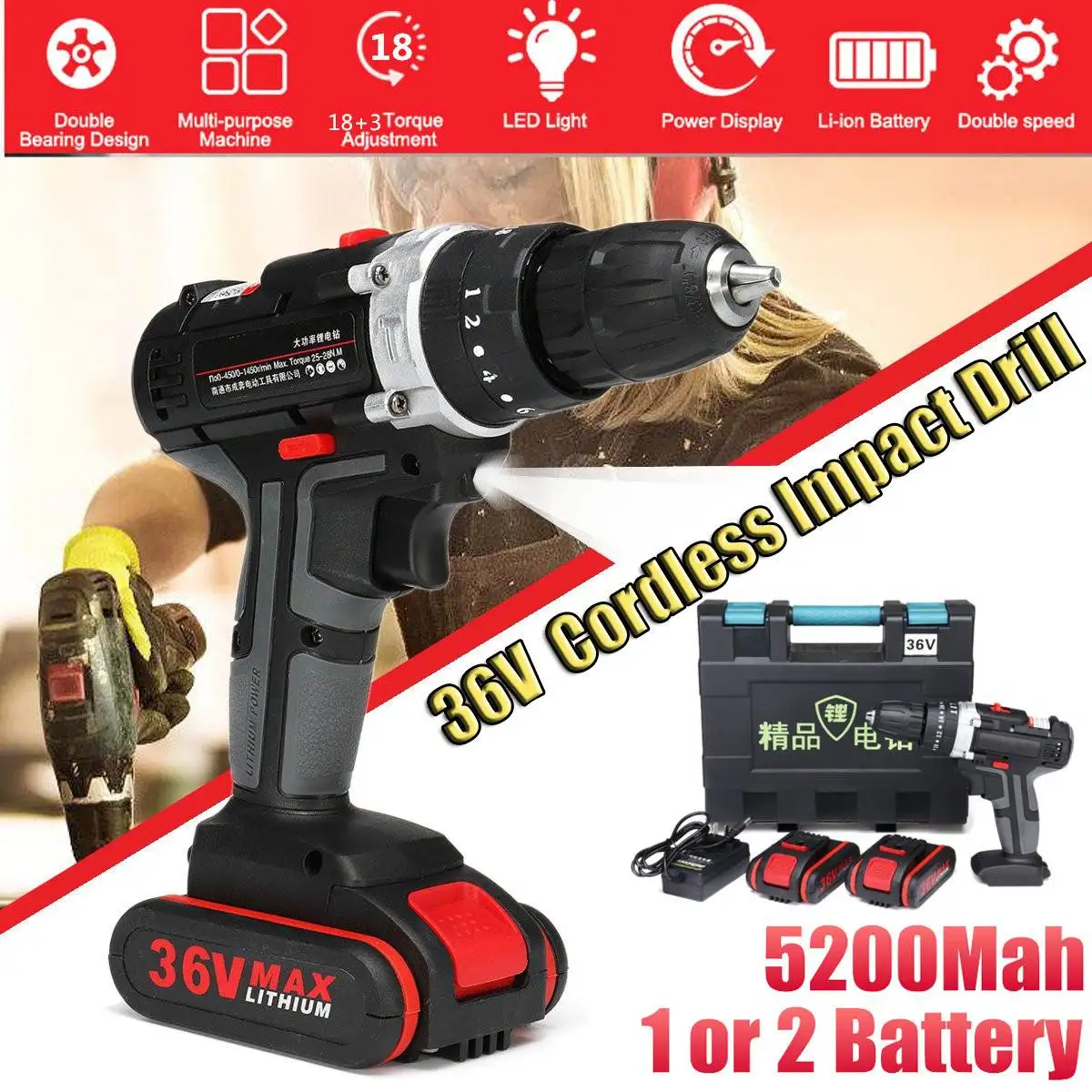 Электрическая дрель Drillpro 36VF, ударная дрель, беспроводной шуруповерт, литиевая батарея, Аккумуляторная дрель, гайковерт, набор беспроводной ...
Электрическая дрель Drillpro 36VF, ударная дрель, беспроводной шуруповерт, литиевая батарея, Аккумуляторная дрель, гайковерт, набор беспроводной ...