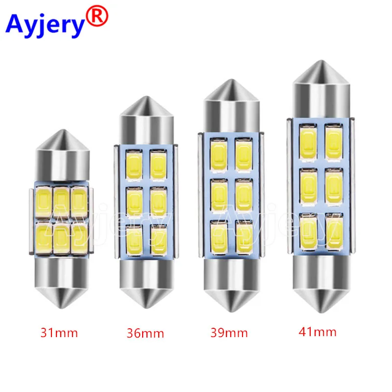 

AYJERY 4 pcs 31mm 36mm 39mm 41mm C5W 6 SMD 5630 5730 LED Festoon CANBUS NO Error Car Licence Plate Light Auto Reading Lights