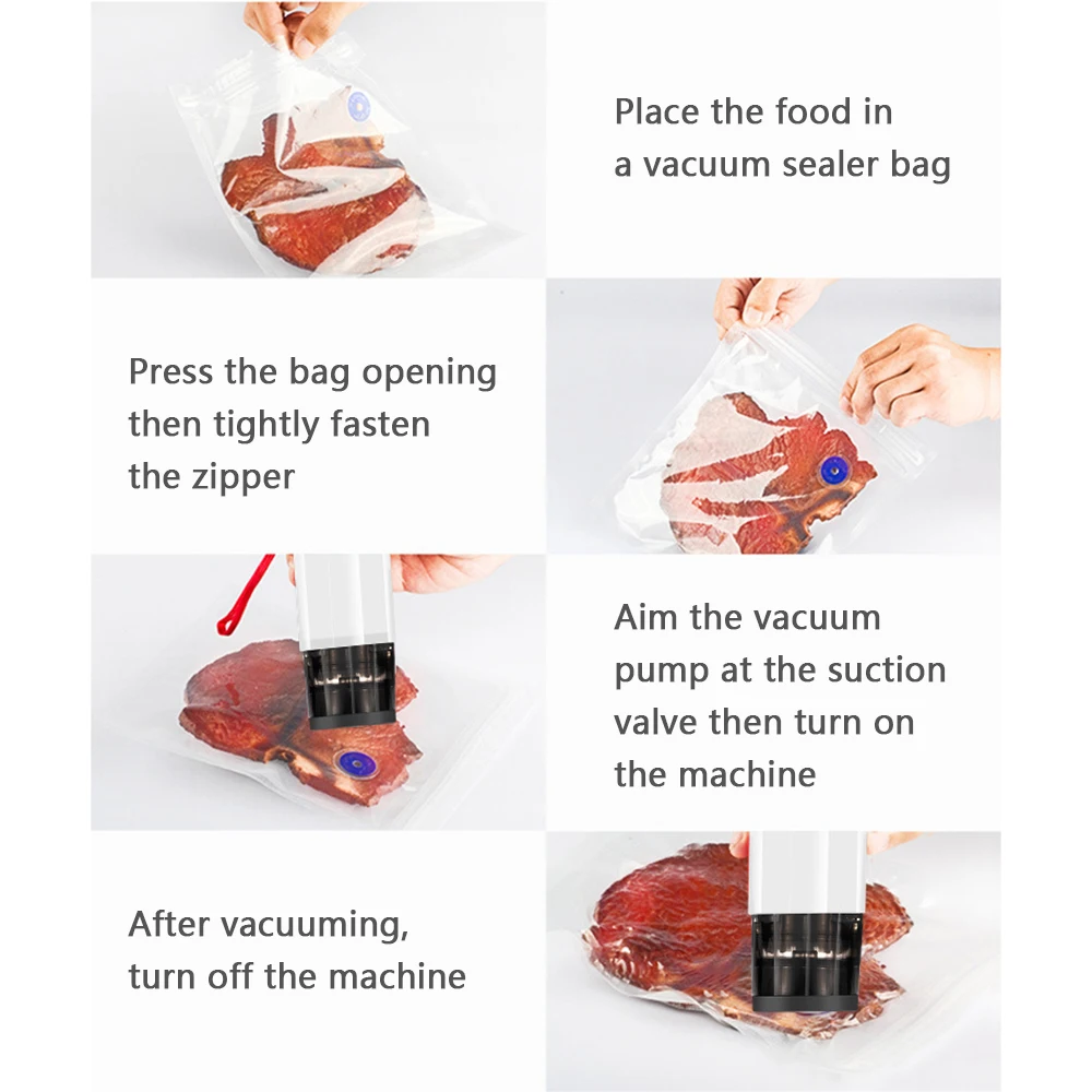 Portable Vacuum Sealer Machine Handheld Automatic Food Saver Vacuum Sealer with 5 Storage Bags Vacuum Air Sealing Machine
Portable Vacuum Sealer Machine Handheld Automatic Food Saver Vacuum Sealer with 5 Storage Bags Vacuum Air Sealing Machine