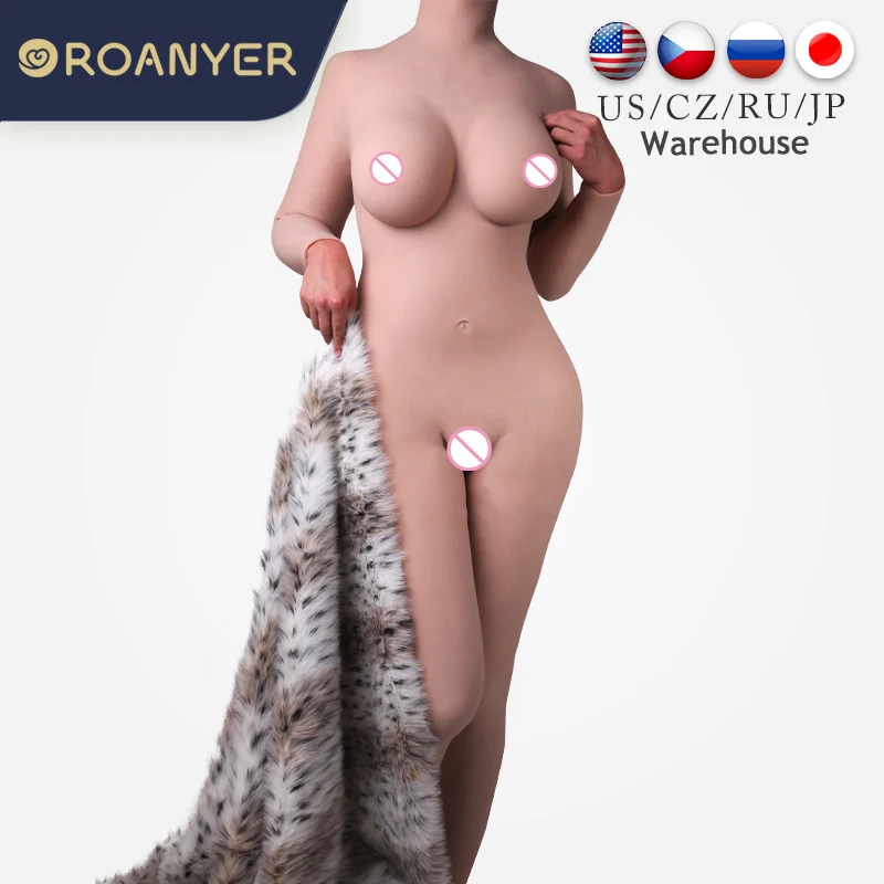 Roanyer Crossdresser реалистичный Цельный силиконовый боди C H Cup поддельные грудь с руками