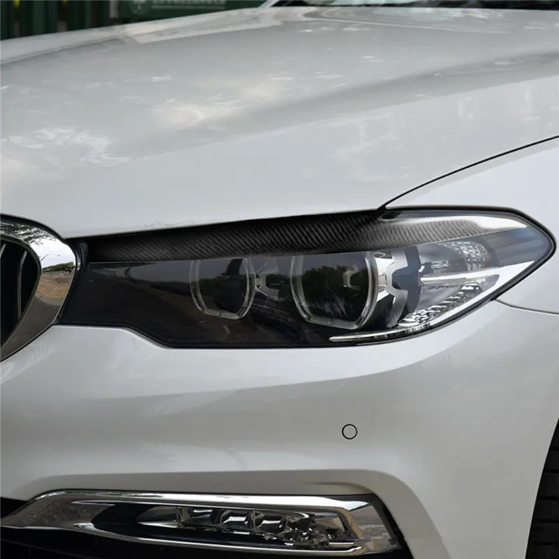 Real Carbon Fiber Car Front Headlight Covers Eyelids eyebrows for BMW 5 Series G30 G38 528li 530li 2018-2019
Real Carbon Fiber Car Front Headlight Covers Eyelids eyebrows for BMW 5 Series G30 G38 528li 530li 2018-2019