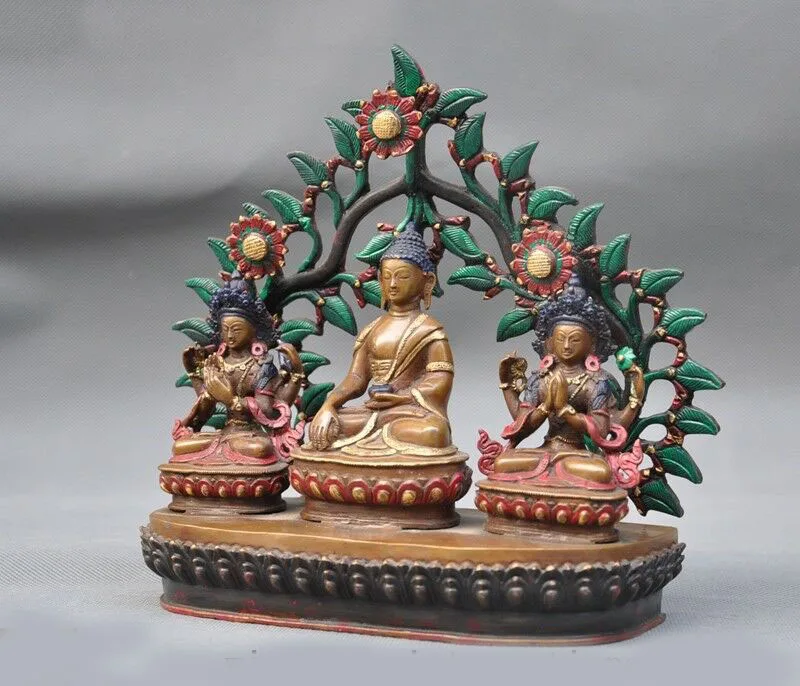 wedding decoration 8"Rare Tibetan Buddhism Bronze 24k gold Gilt Shakyamuni Tara 3 God Buddha statue
wedding decoration 8"Rare Tibetan Buddhism Bronze 24k gold Gilt Shakyamuni Tara 3 God Buddha statue